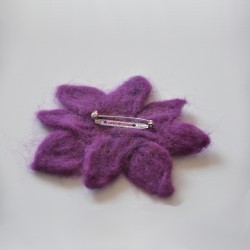 Broszka kwiat z filcu - fioletowy