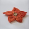Broszka kwiat z filcu - pomarańczowy 5 płatkowy